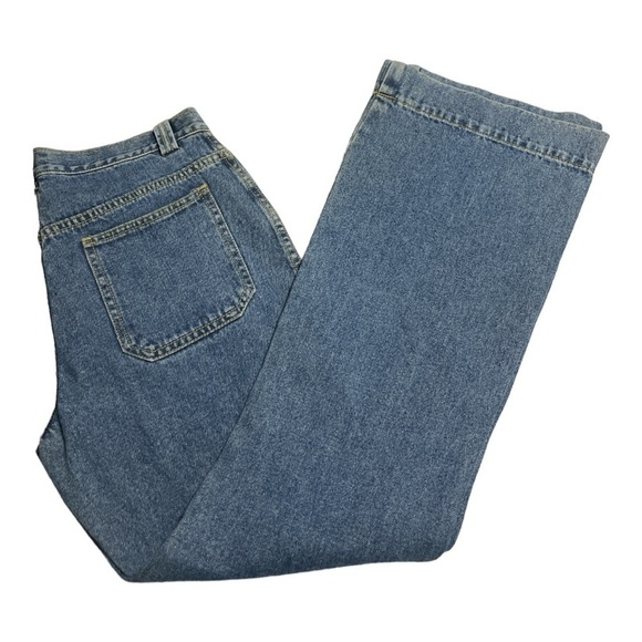Quick wide Flare jeans with 2 flap covers pockets in the front size 9 - Picture 1 of 8